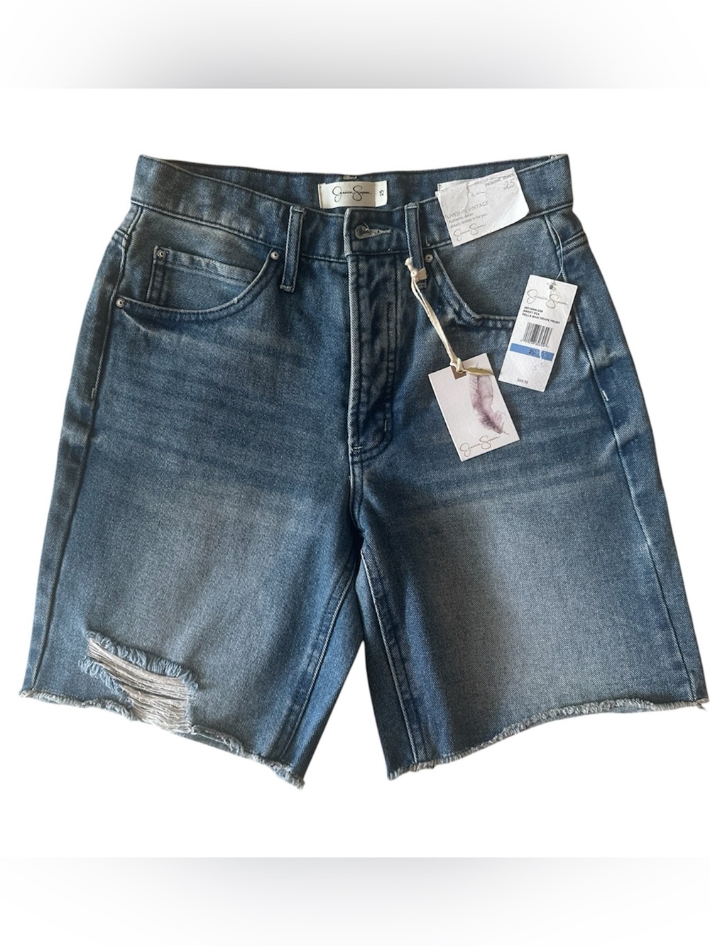NWT Jessica Simpson High-waist Relaxed Denim Bermuda Shorts - Size 25